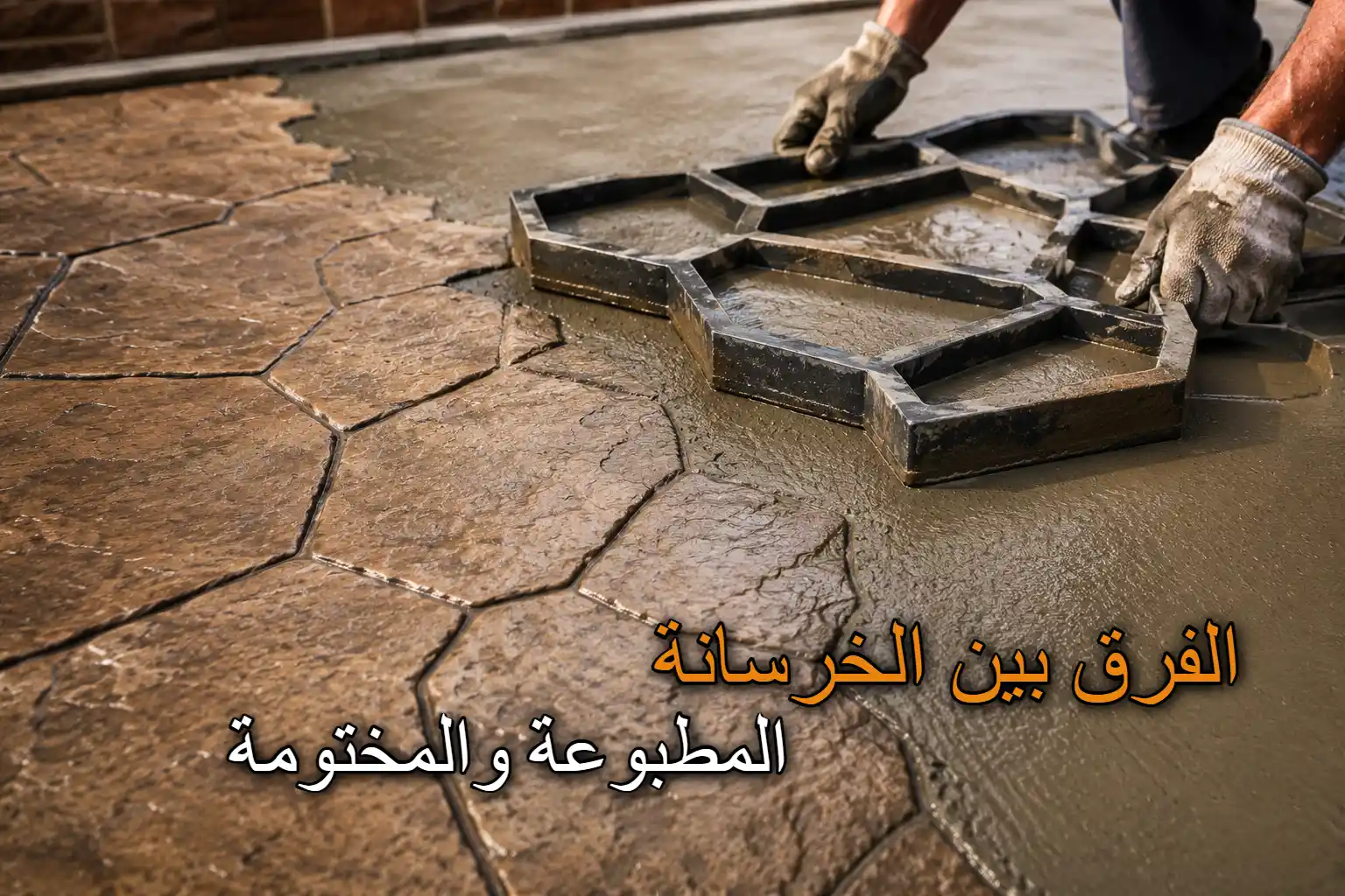 الفرق بين الخرسانة المطبوعة والمختومة