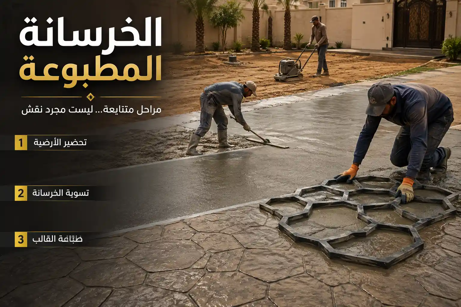 طريقة تنفيذ الخرسانة المطبوعة