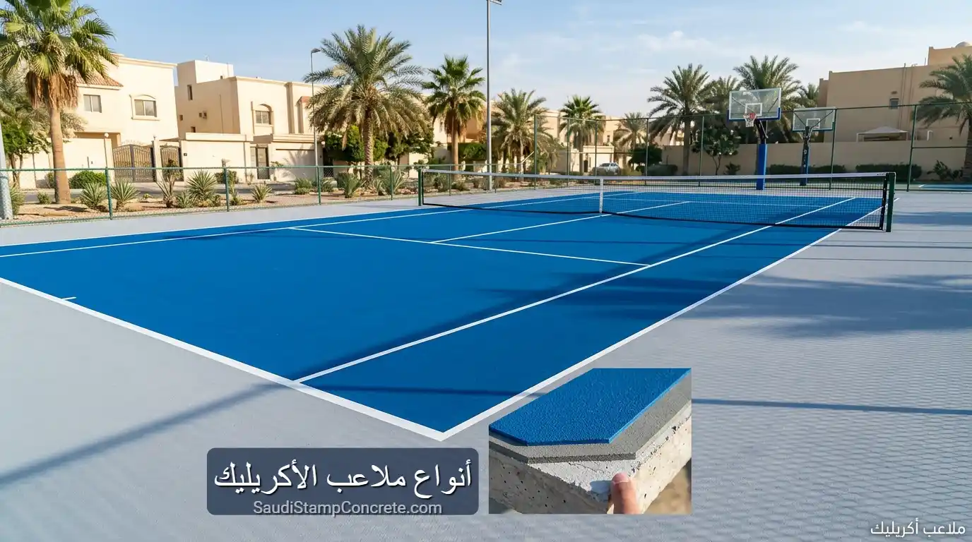 ملاعب أكريليك: الأنواع والمميزات والتكلفة وطريقة التنفيذ